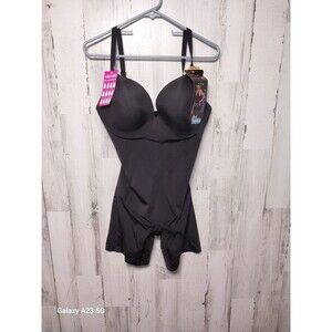 NWT Maidenform Women's XL All-in-One Built-in-Bra Shaper DMS089 Black